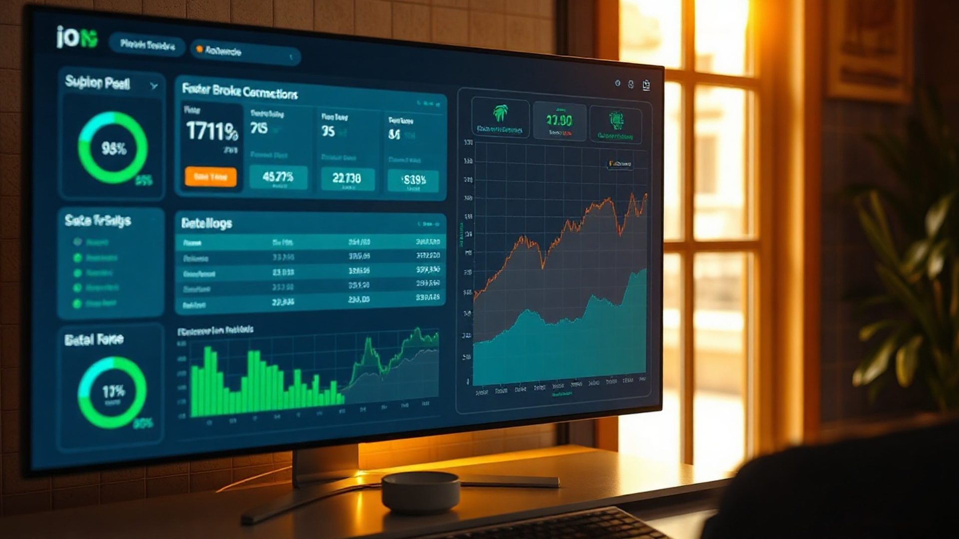 Panel de trading de Casa Hernández con indicadores de conexión a brókeres europeos